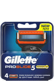 Gillette Fusion Proglide Power Cartridge - 4 Pieces For Reliable Smoothness