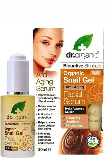 Dr Organic Snail Gel Face Serum 30ml مغذٍ ومرطب