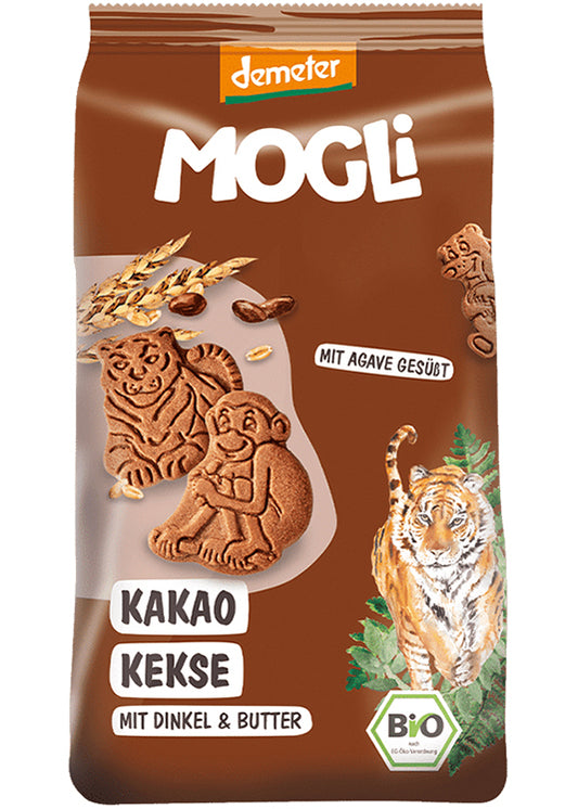 Mogli Organic Cocoa Biscuits With Spelt & Butter 50g - Demeter Certified, With Almonds And Cocoa