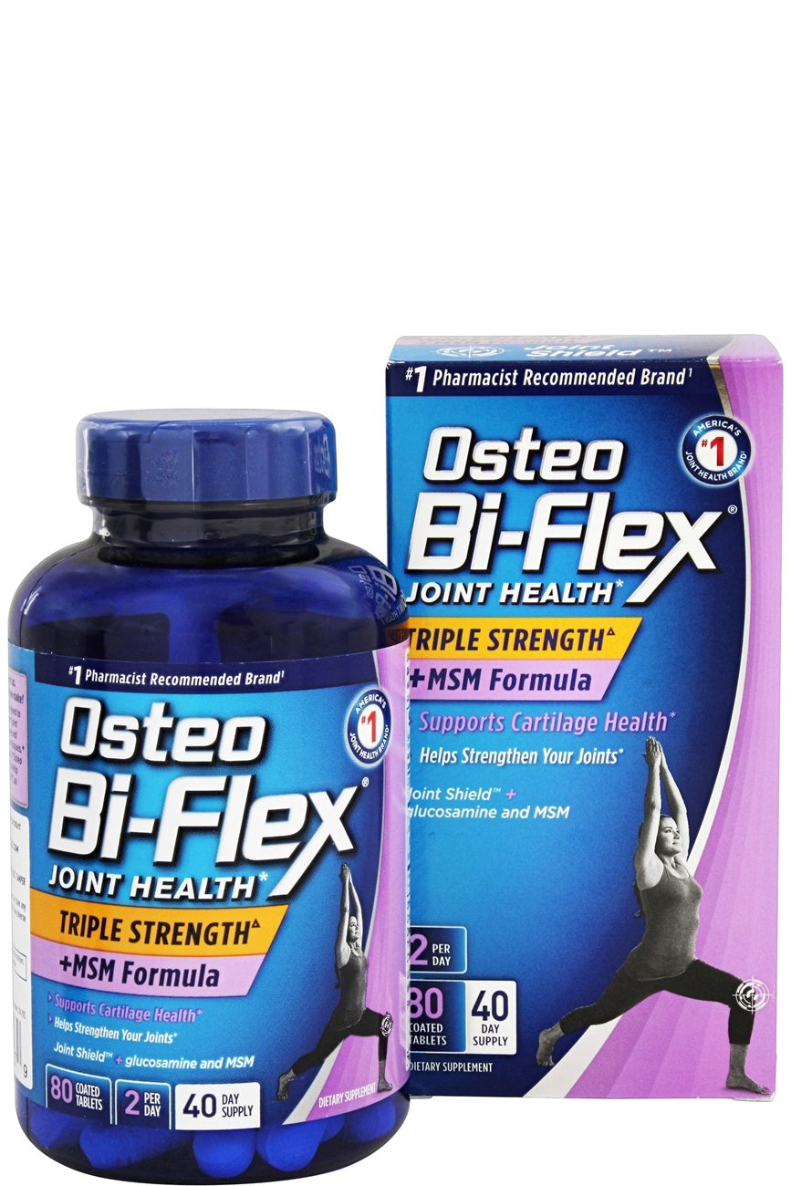 Osteo Bi-flex تركيبة إم إس إم ثلاثية القوة 80 قرصًا لراحة المفاصل ومرونتها