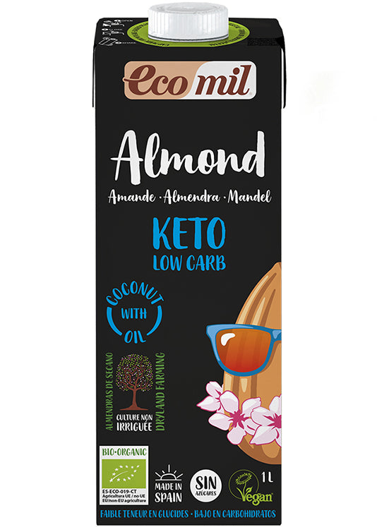 Ecomil Almond Milk Sugar-free Keto 1l - Organic, Ideal For Keto Diet, No Added Sugars