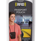 Go Travel Rfid Passport Pouch Neck Pouch For Identity Protection Lightweight Adjustable Strap Compact Design