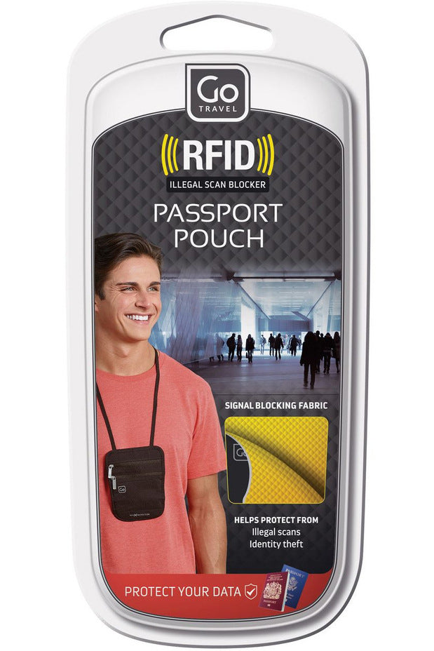 Go Travel Rfid Passport Pouch Neck Pouch For Identity Protection Lightweight Adjustable Strap Compact Design