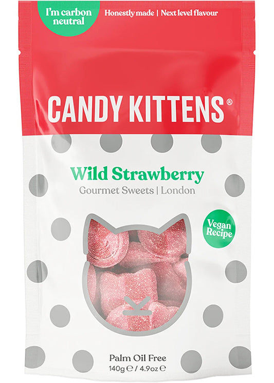 Candy Kittens Wild Strawberry 140g - Fruity Explosion, Vegan